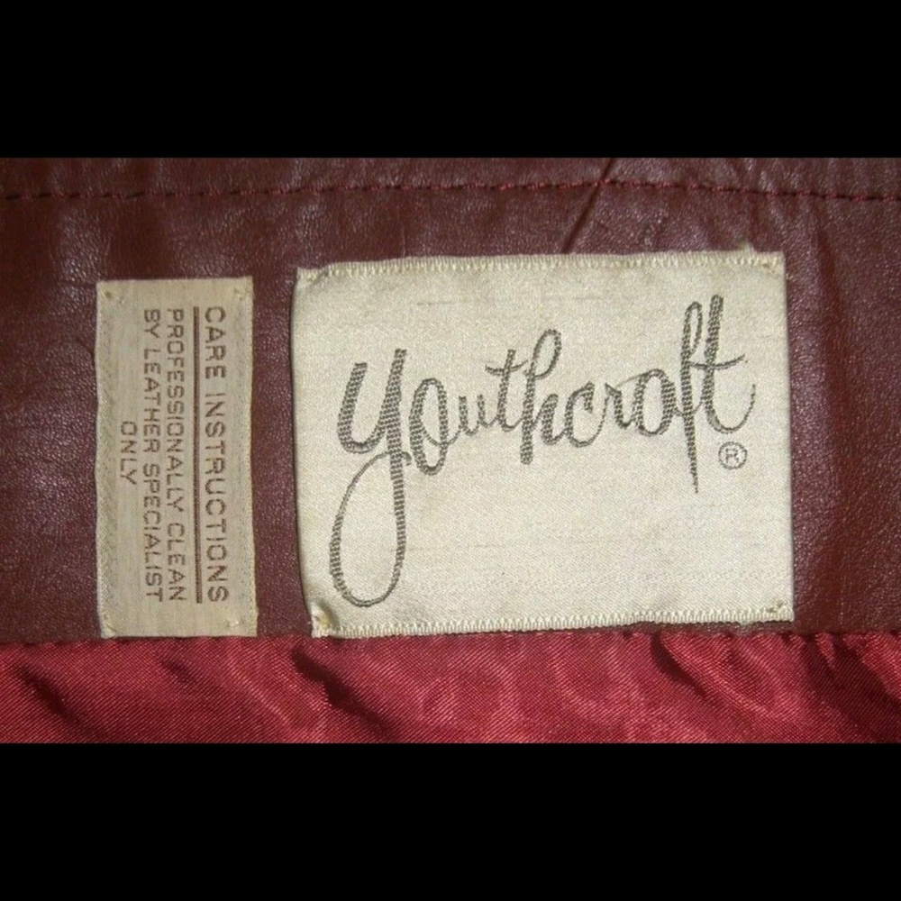 Vintage Youthcraft Oxblood Leather Trench Coat M - Picture 6 of 8